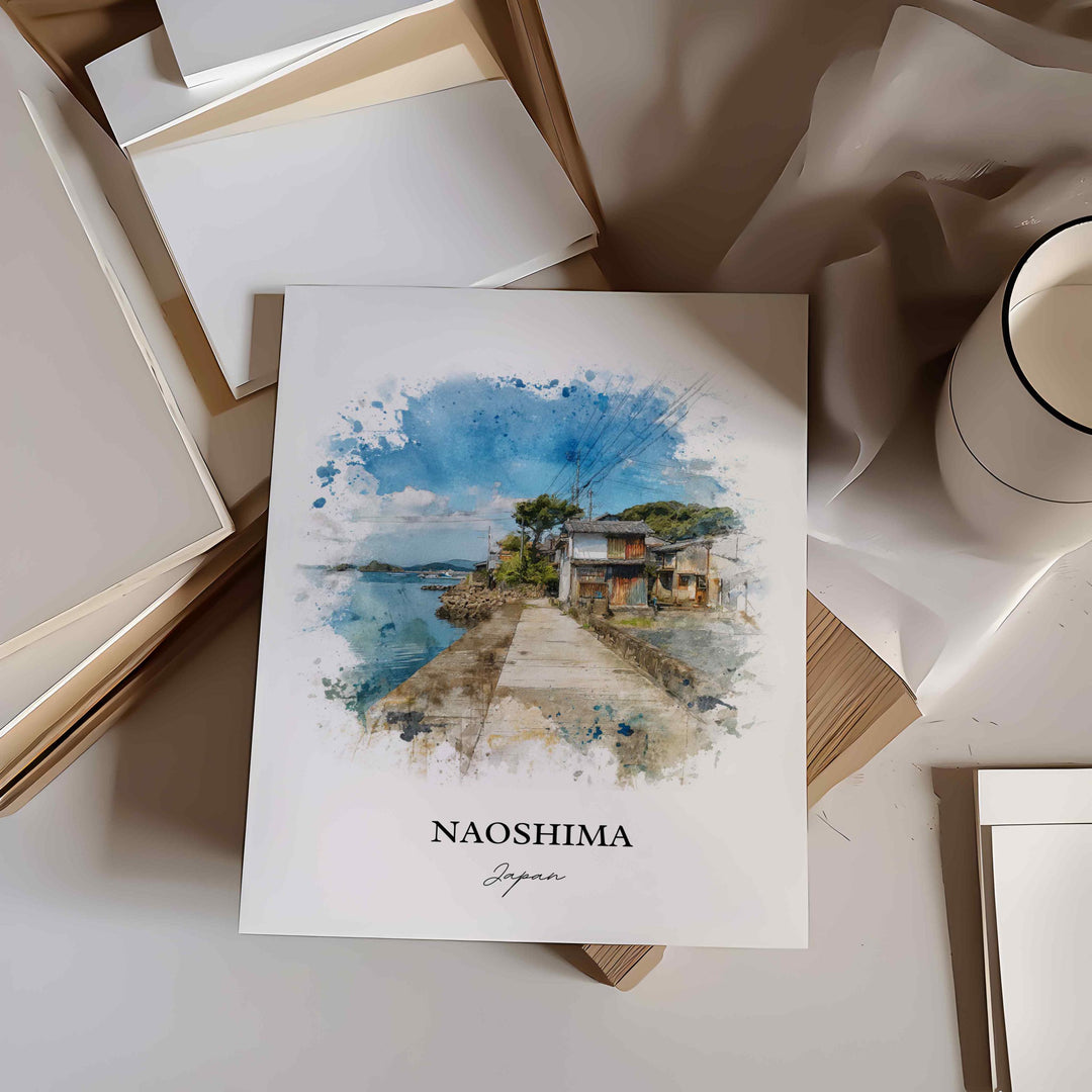Naoshima, Japan – Watercolor Art Print