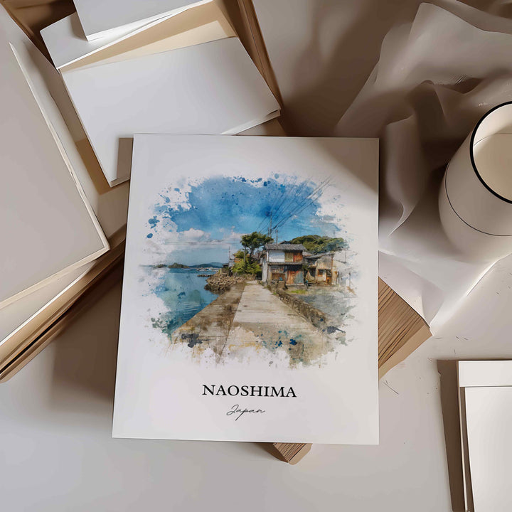 Naoshima, Japan – Watercolor Art Print