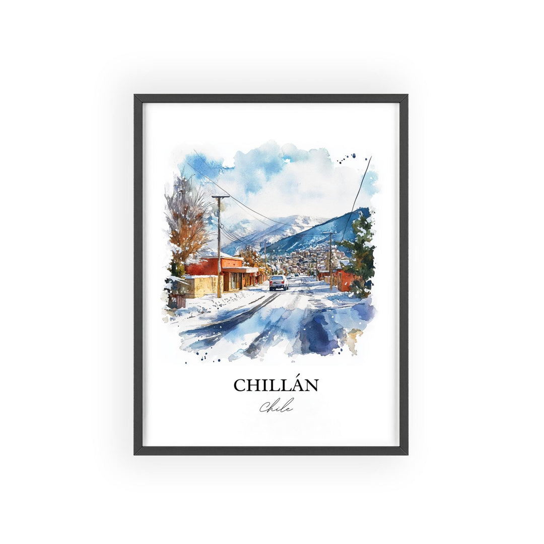 Chillán Chile Wall Art, Ñuble Region Print, Chile Watercolor Art, Chillán Chile Gift, Travel Print, Travel Poster, Housewarming Gift