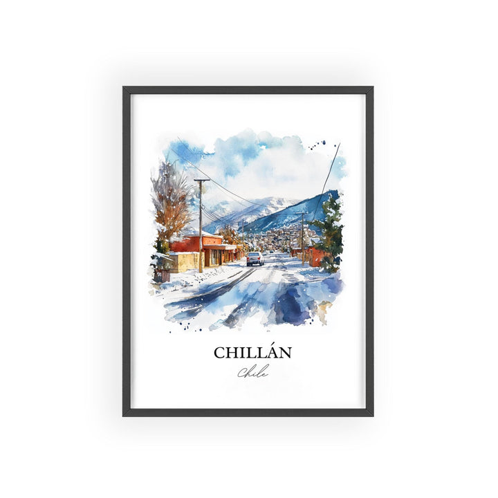 Chillán Chile Wall Art, Ñuble Region Print, Chile Watercolor Art, Chillán Chile Gift, Travel Print, Travel Poster, Housewarming Gift
