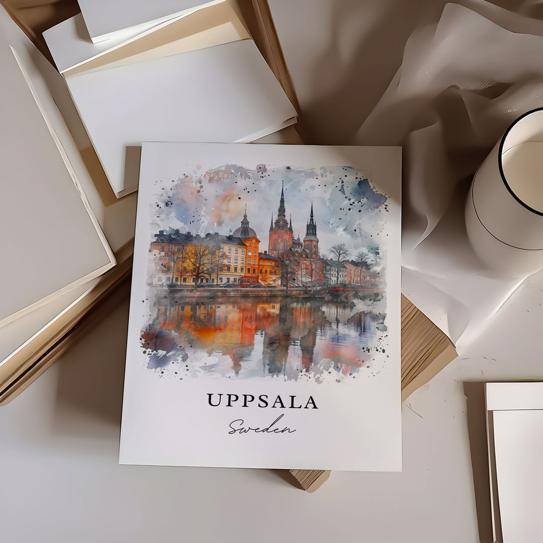 Uppsala Sweden Wall Art, Sweden Print, Uppsala Wall Art, Stockholm Gift, Travel Print, Travel Poster, Travel Gift, Housewarming Gift