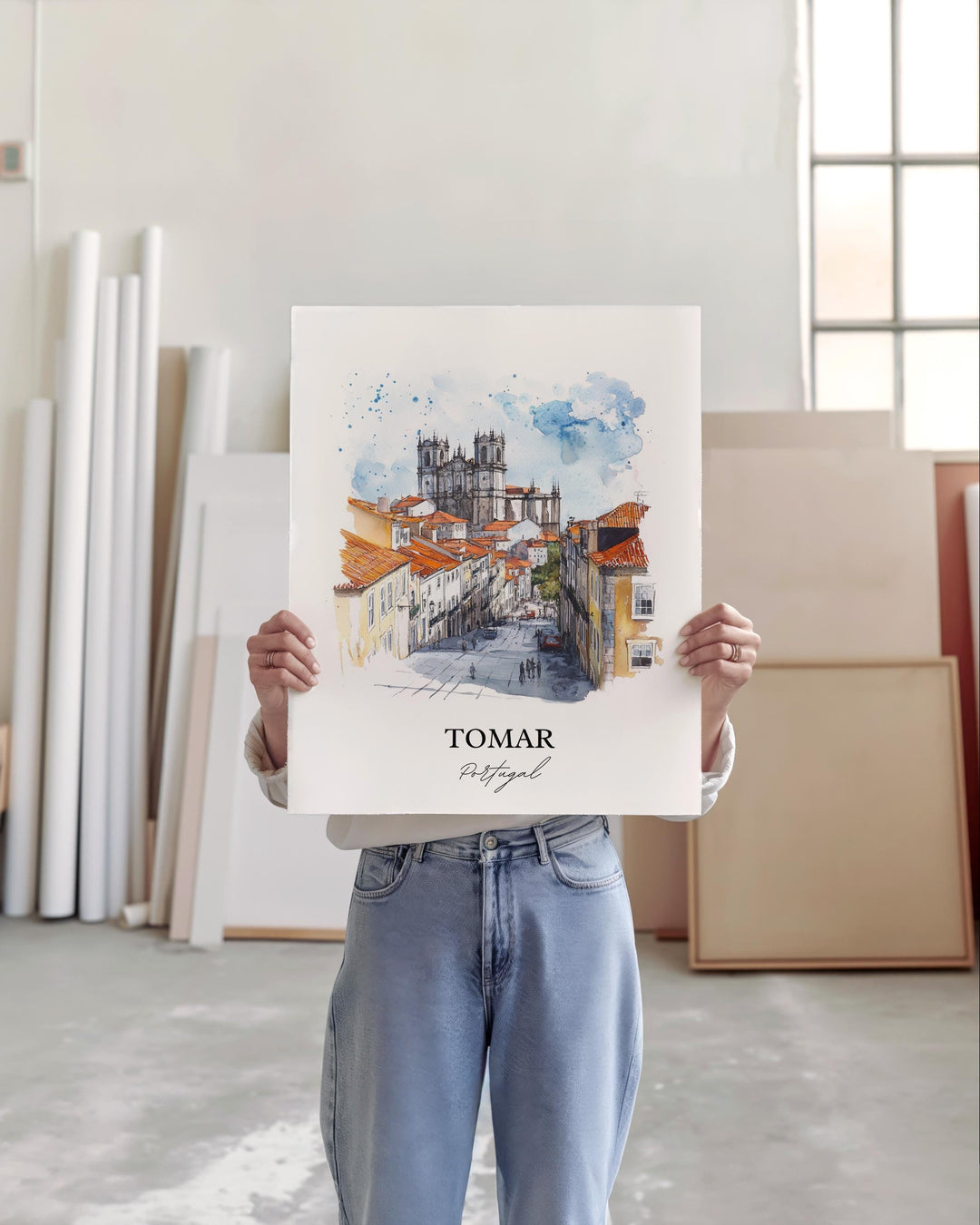 Tomar, Portugal – Watercolor Art Print