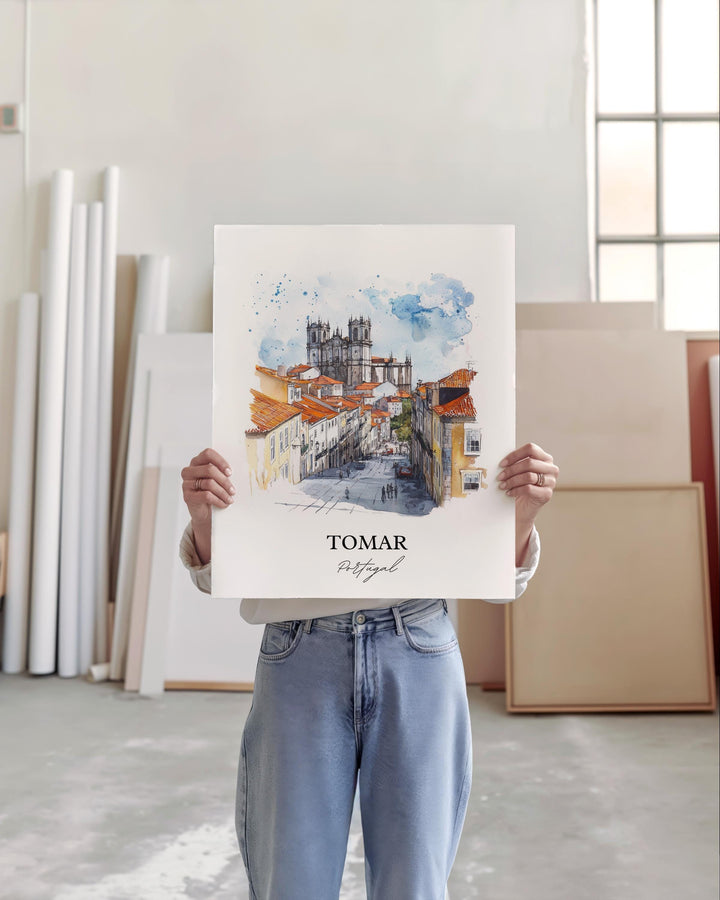 Tomar, Portugal – Watercolor Art Print