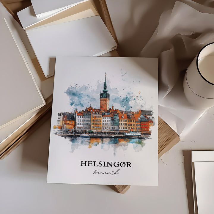 Helsingør, Denmark – Watercolor Art Print