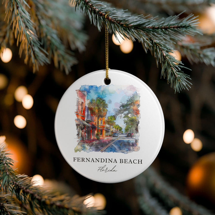 Fernandina Beach Ornament: Unique Fernandina Beach Souvenir, Florida Xmas Decor, and Authentic Fernandina Beach Gift