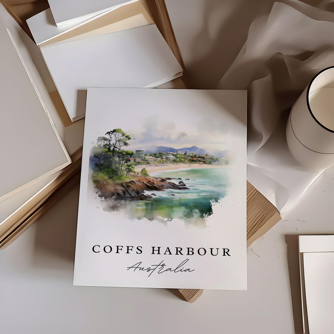 Coffs Harbour Australia wall art - Australia, Coffs Harbour poster, Wedding gift, Birthday present, Custom Text, Personalized Gift