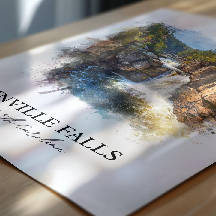 Linville Falls Wall Art, Linville NC Print, North Carolina Artwork, Linville Falls Gift, Travel Print, Travel Poster, Housewarming Gift