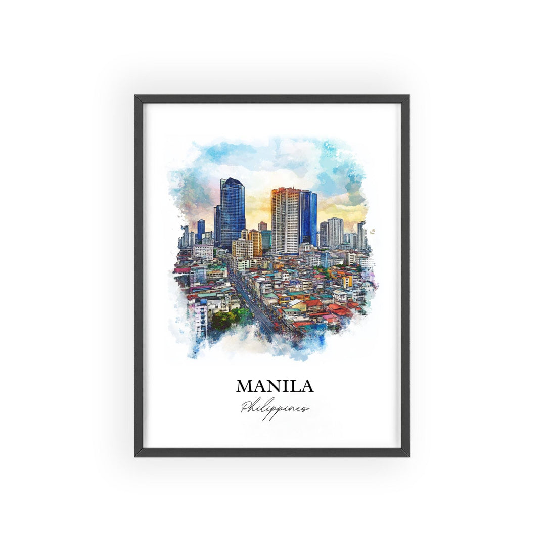Manila Wall Art, Manila Print, Philippines Watercolor Art, Manila Philippines Gift, Travel Print, Travel Poster, Housewarming Gift