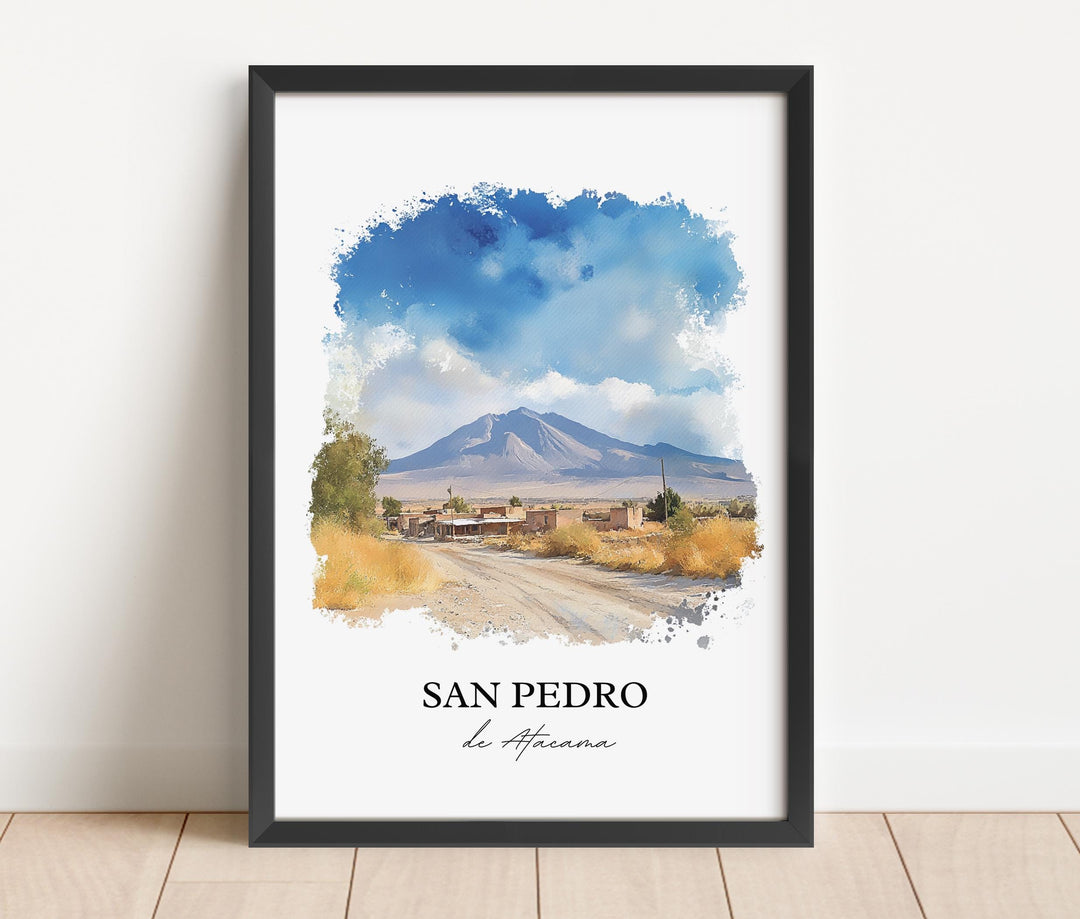 San Pedro de Atacama Wall Art, Chile Print, Chile Watercolor Art, San Pedro de Atacama Gift, Travel Print, Travel Poster, Housewarming Gift