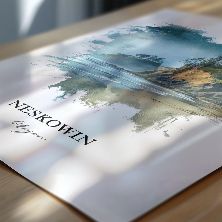 Neskowin, Oregon – Watercolor Art Print