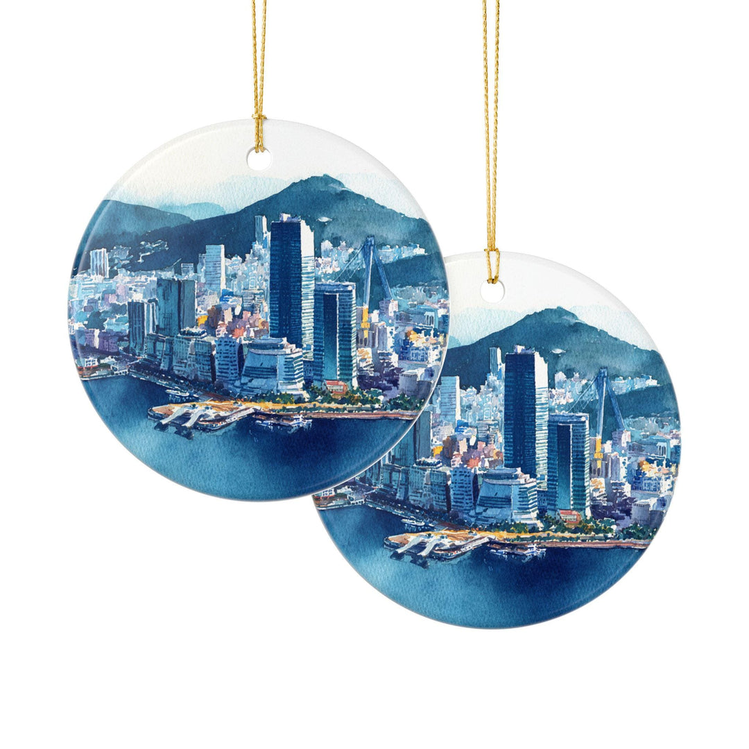 Busan South Korea Ornament: Unique Busan Souvenir, Busan Xmas Decor, and Authentic Busan Skyline Gift