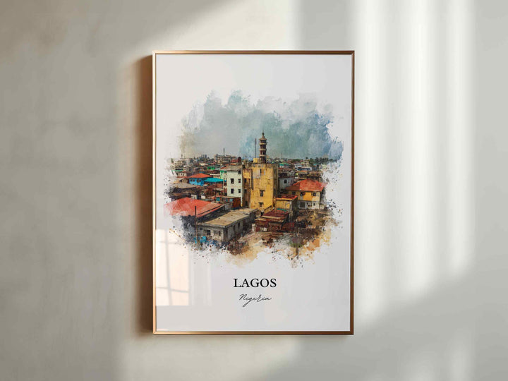 Lagos, Nigeria – Watercolor Art Print