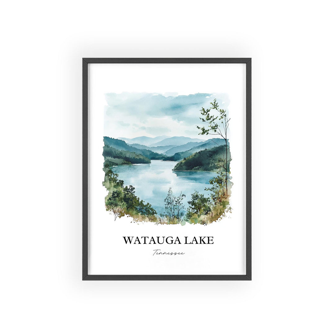 Watauga Lake Wall Art, Elizabethton TN Print, Tennessee Watercolor Art, Watauga Lake TN Gift, Travel Print, Travel Poster, Housewarming Gift