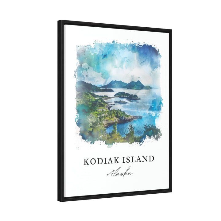 Kodiak Island Wall Art, Kodiak Alaska Print, Kodiak Island Watercolor, Kodiak Alaska Gift,
