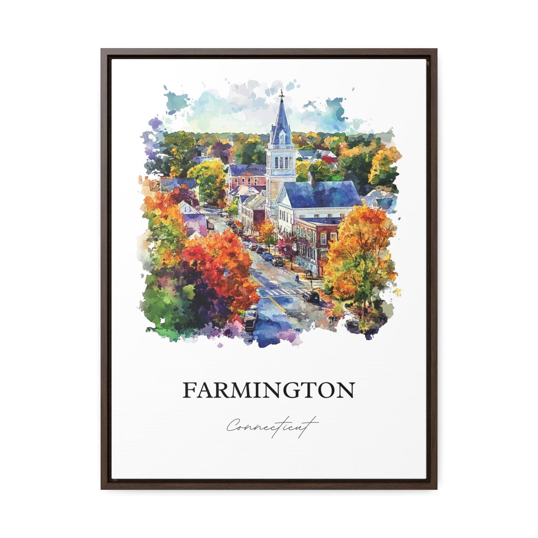 Farmington CT Wall Art, Hartford County Print, Connecticut Watercolor Art, Farmington Gift, Travel Print, Travel Poster, Housewarming Gift