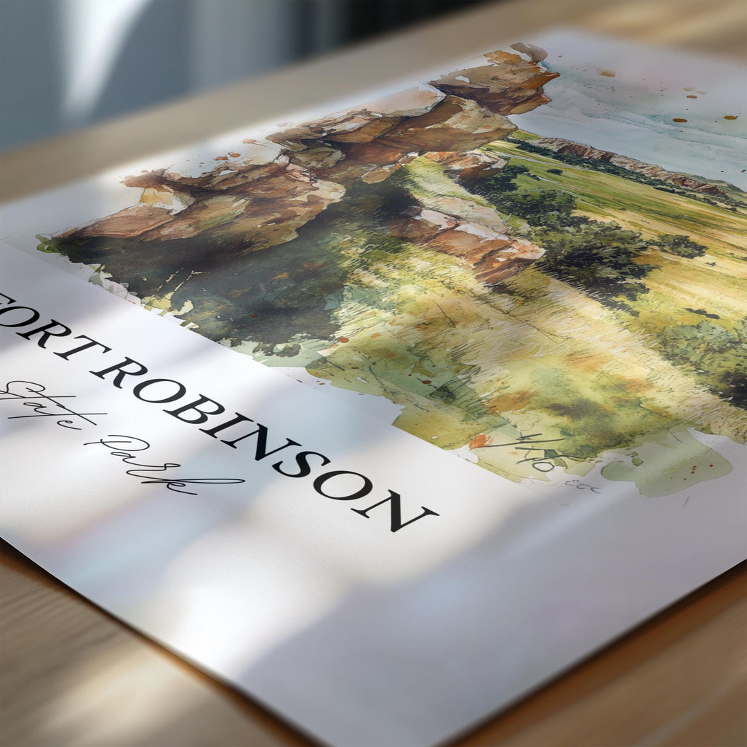 Fort Robinson State Park, Nebraska, USA – Watercolor Art Print