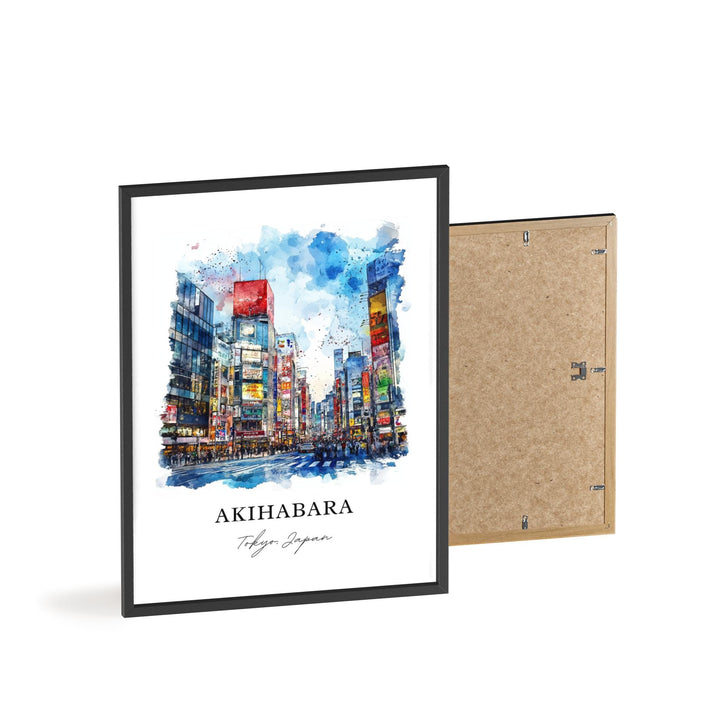 Akihabara Wall Art, Tokyo Japan Print, Akihabara Watercolor Art, Tokyo Gift, Travel Print, Travel Poster, Housewarming Gift