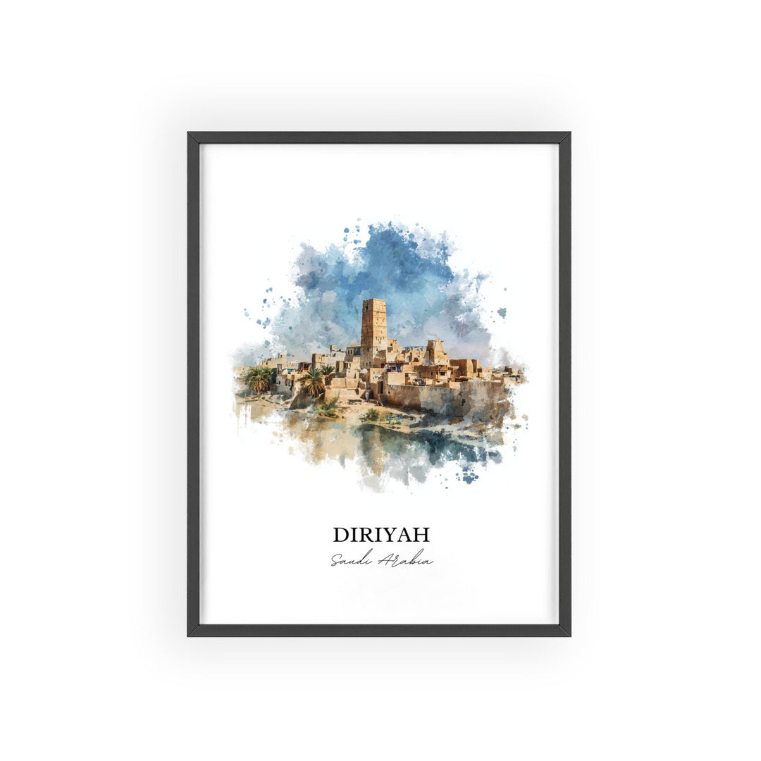 Diriyah, Saudi Arabia – Watercolor Art Print