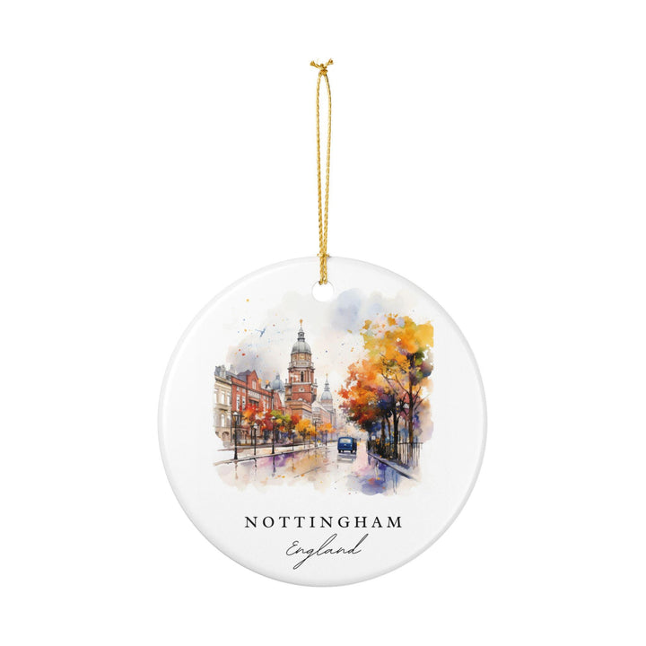 Nottingham Ornament: Unique Nottingham Souvenir, England Xmas Decor, and Authentic Nottingham England Gift