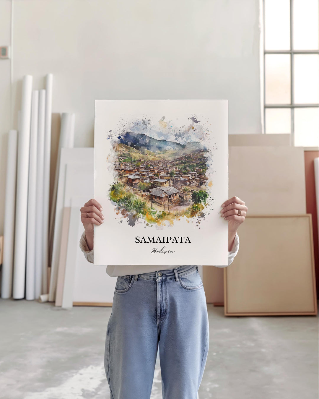 Samaipata Wall Art, Bolivian Andes Print, Bolivia Watercolor Art, Samaipata Bolivia Gift, Travel Print, Travel Poster, Housewarming Gift