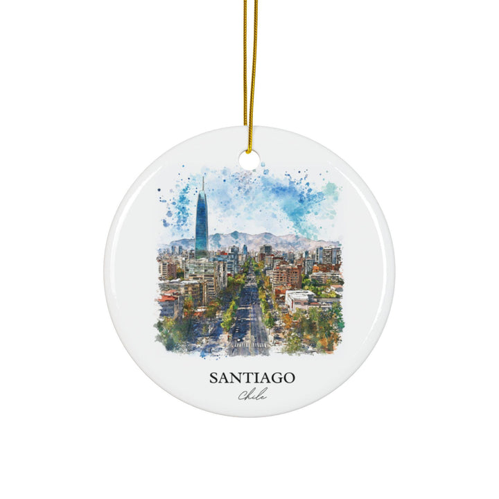Santiago Chile Ornament: Unique Santiago Souvenir, Santiago Xmas Decor, and Authentic Santiago Chile Gift
