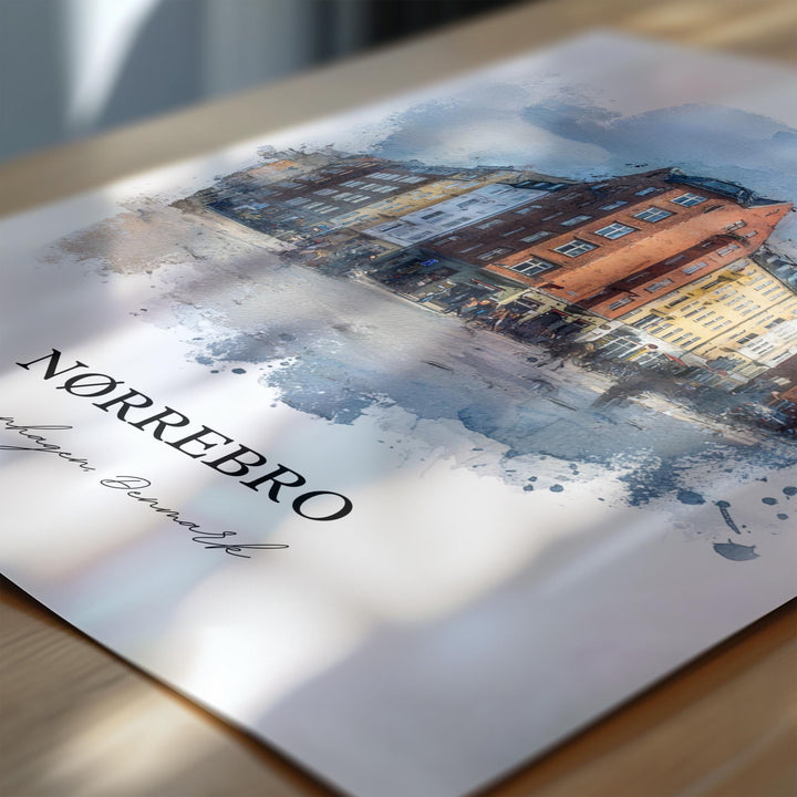 Nørrebro, Denmark – Watercolor Art Print