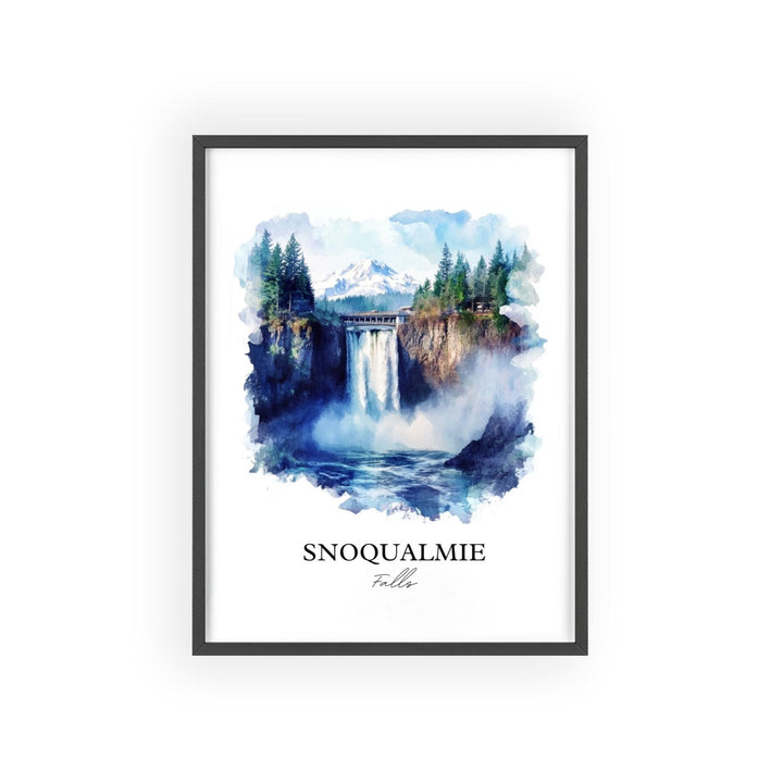 Snoqualmie Falls Wall Art, Fall City Print, Washington St Watercolor, Snoqualmie Falls Gift, Travel Print, Travel Poster, Housewarming Gift
