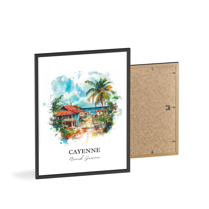 Cayenne Wall Art, French Guiana Print, French Guiana Watercolor Art, Cayenne Gift, Travel Print, Travel Poster, Housewarming Gift