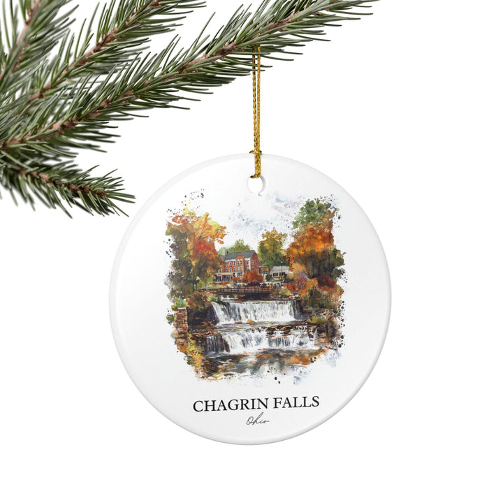 Chagrin Falls Ornament: Unique Chagrin Falls OH Souvenir, Chagrin Falls Xmas Decor, and Authentic Chagrin Falls OH Gift