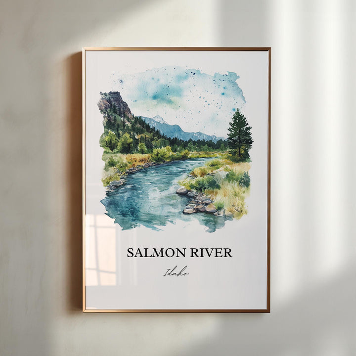 Salmon River ID Wall Art, Sawtooth ID Print, River of No Return Artwork, Salmon River Gift, Travel Print, Travel Poster, Housewarming Gift