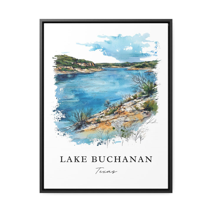 Lake Buchanan TX Wall Art, Lake Buchanan Print, Llano County Watercolor, Lake Buchanan Gift,