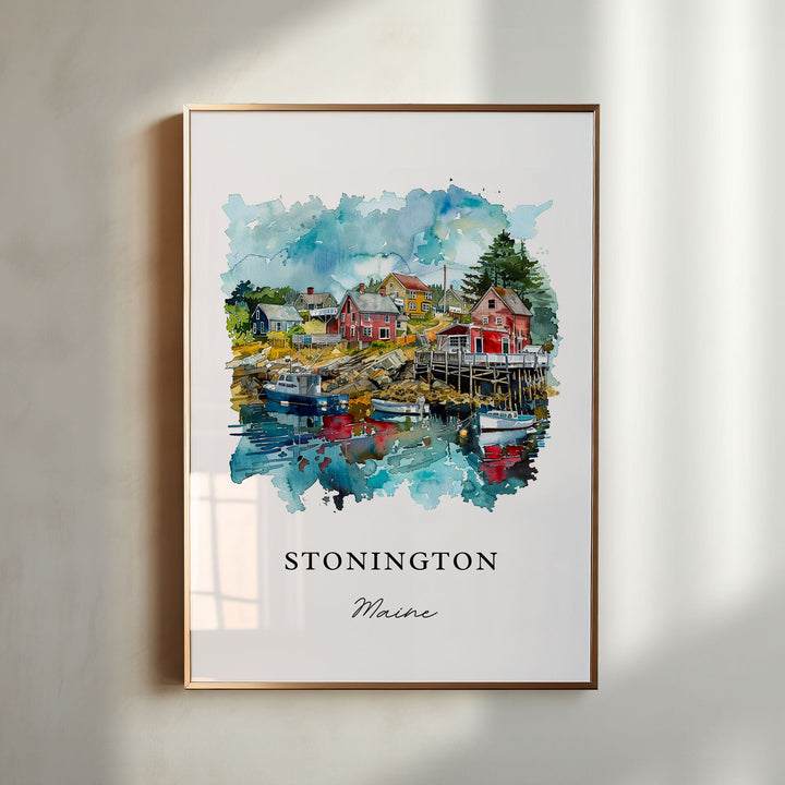 Stonington Maine Art, Stonington ME Print, Hancock County ME Watercolor, Deer Isle ME Gift,