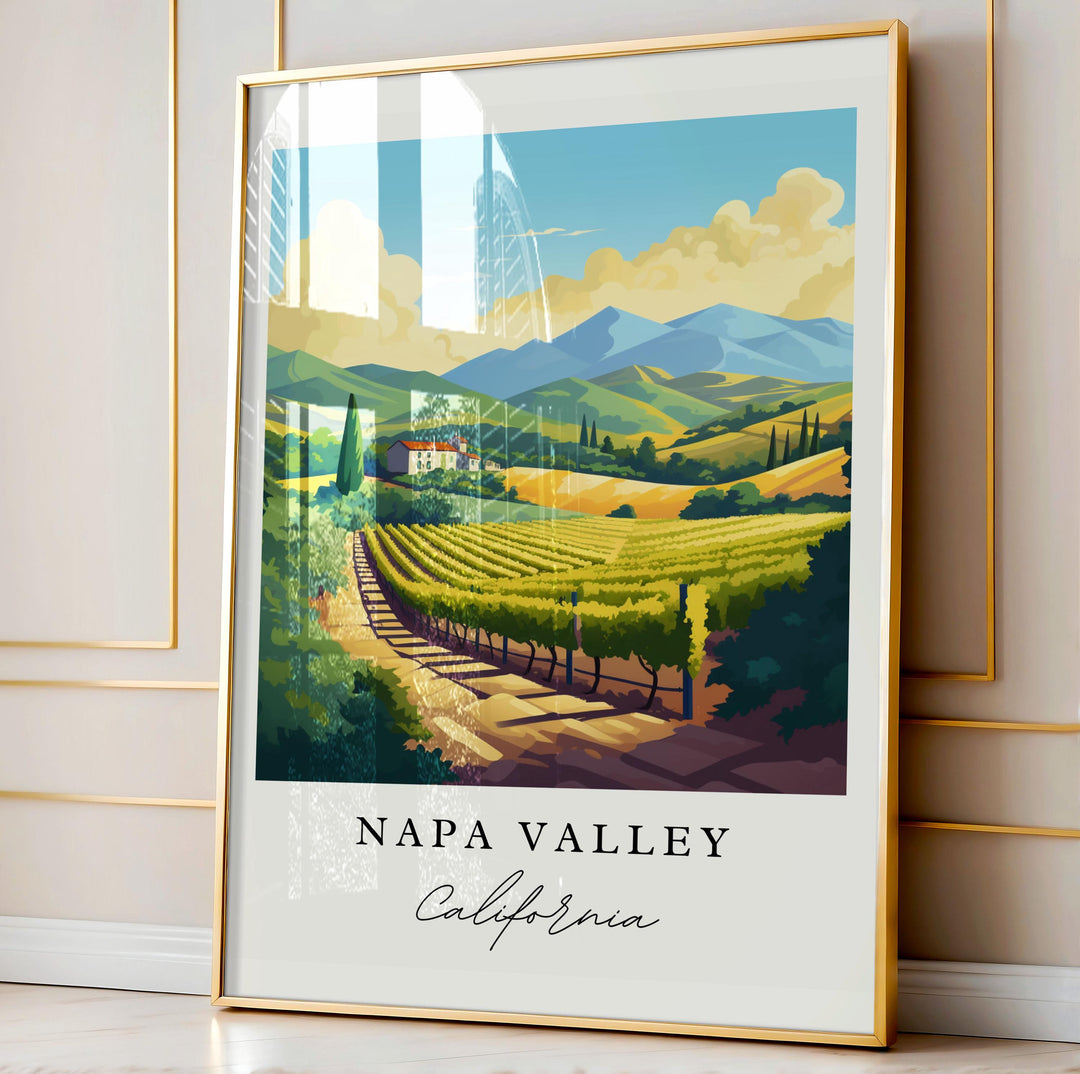 Napa Valley CA wall art - Wine Country, Napa Valley Cali poster, Napa Valley Wedding gift, Birthday present, Custom Text, Personalised Gift