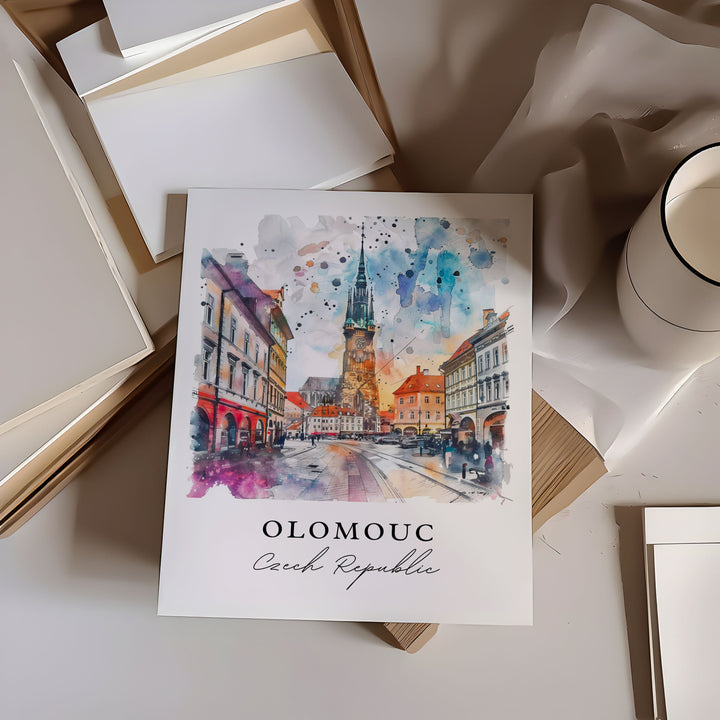 Olomouc Art Print, Czech Republic Print, Olomouc Wall Art, Moravia Gift, Travel Print, Travel Poster, Travel Gift, Housewarming Gift