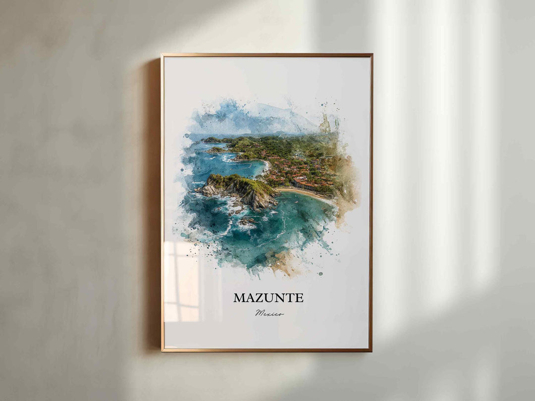 Mazunte, Mexico – Watercolor Art Print Mermejita