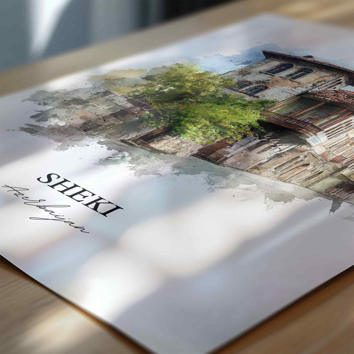 Sheki, Azerbaijan – Watercolor Art Print
