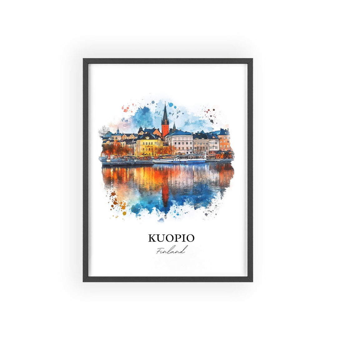 Kuopio Wall Art, North Savo Print, Finland Watercolor Art, Kuopio Finland Gift, Travel Print, Travel Poster, Housewarming Gift