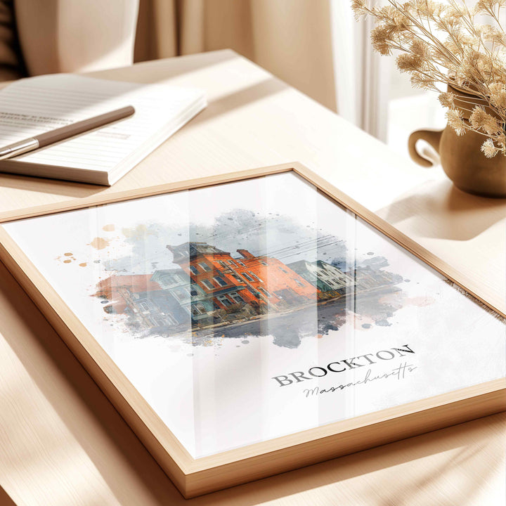 Brockton, Massachusetts – Watercolor Art Print