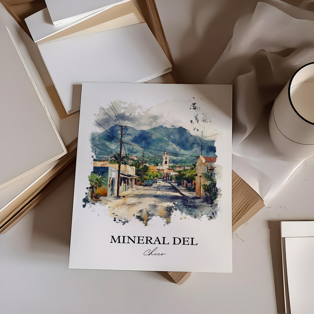 Mineral del Chico Wall Art, Mexico Print, Mexico Watercolor Art, Mineral del Chico Gift, Travel Print, Travel Poster, Housewarming Gift