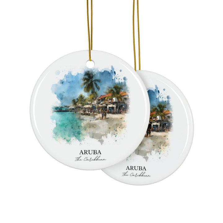 Aruba Ornament: Unique Aruba Souvenir, Aruba Xmas Decor, and Authentic Oranjestad Aruba Gift