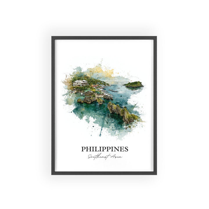 Philippines Wall Art, Philippines Print, Philippines Watercolor Art, Philippines Gift, Travel Print, Travel Poster, Housewarming Gift