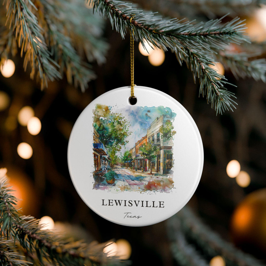 Lewisville TX Ornament: Unique Lewisville TX Souvenir, Lewisville Texas Xmas Decor, and Authentic Lewisville TX Gift