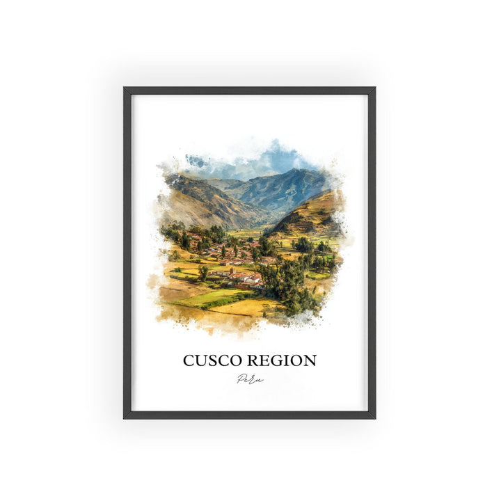Cusco Wall Art, Cusco Peru Print, Cusco Region Watercolor Art, Cusco Peru Gift, Peru Travel Print, Travel Poster, Housewarming Gift