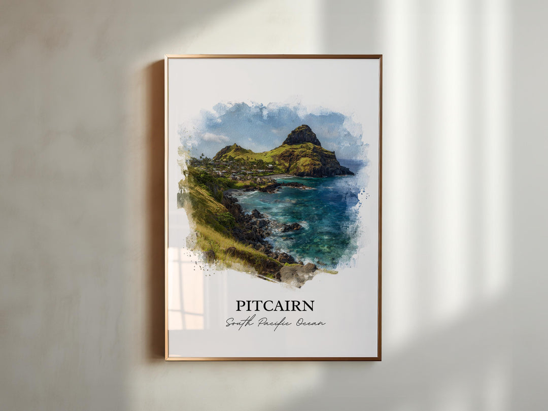 Pitcairn Wall Art, Pitcairn Print, South Pacific Islands Artwork, Pitcairn Gift, Travel Print, Travel Poster, Housewarming Gift