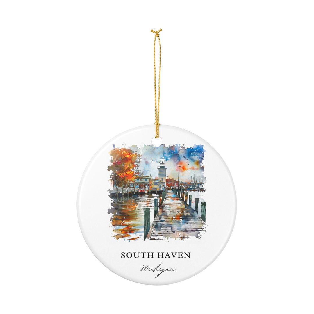 South Haven MI Ornament: Unique South Haven Souvenir, South Haven Xmas Decor, and Authentic South Haven Michigan Gift