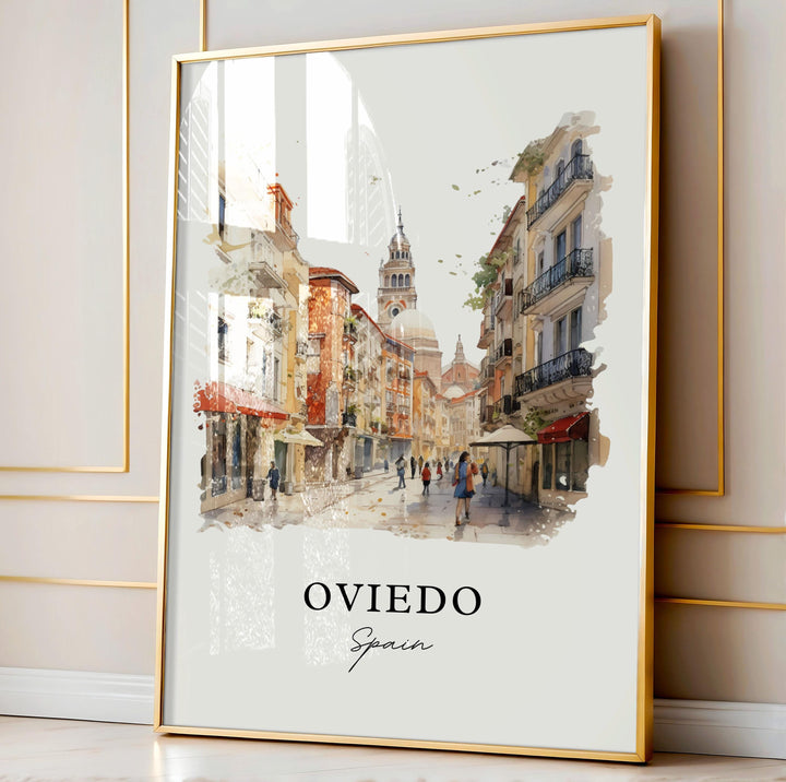 Oviedo Spain wall art - Spain, Oviedo poster, Oviedo Espana Wedding gift, Oviedo Birthday present, Custom Text, Personalized Gift