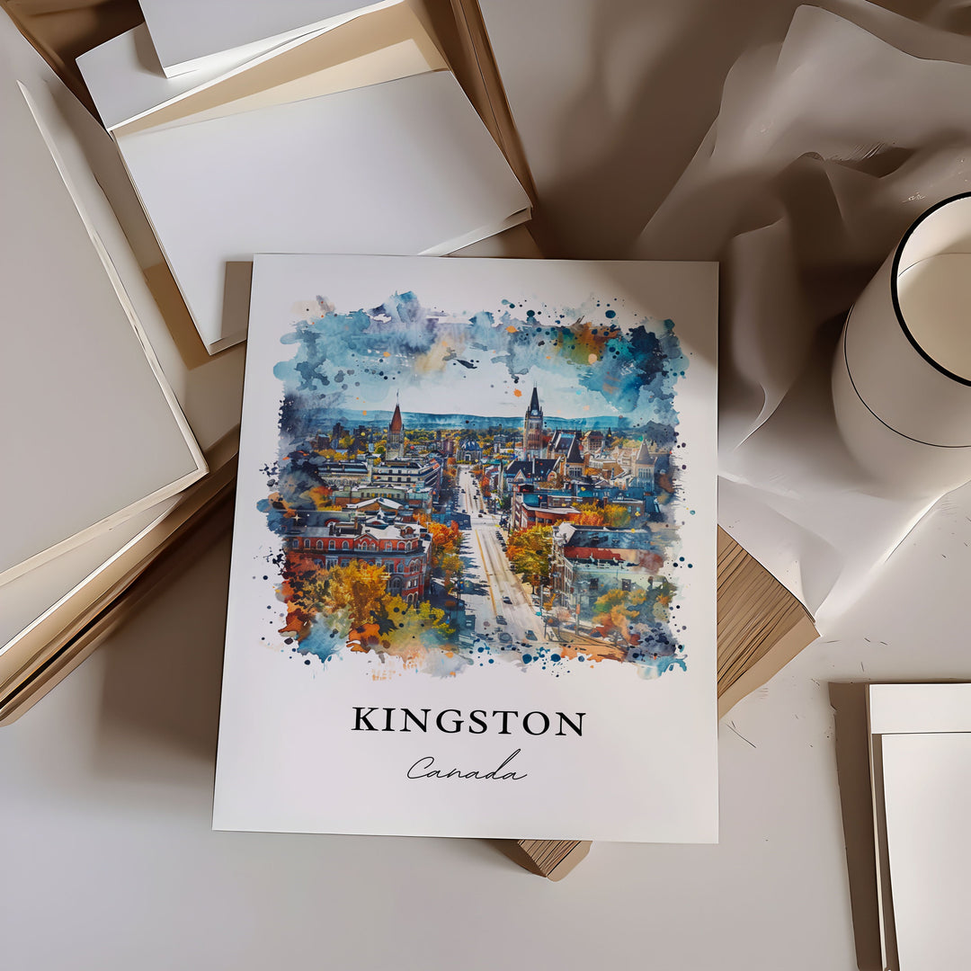Kingston Ontario Wall Art, Kingston Print, Kingston Watercolor, Kingston Lake Ontario Gift, Travel Poster, Housewarming Gift