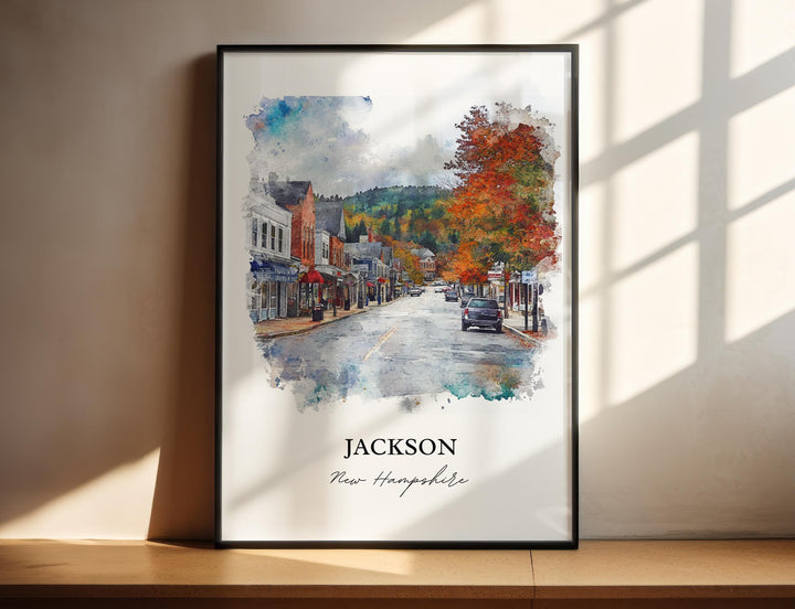Jackson NH Wall Art, Carroll County Print, New Hampshire Artwork, Jackson New Hampshire Gift, Travel Print, Travel Poster, Housewarming Gift
