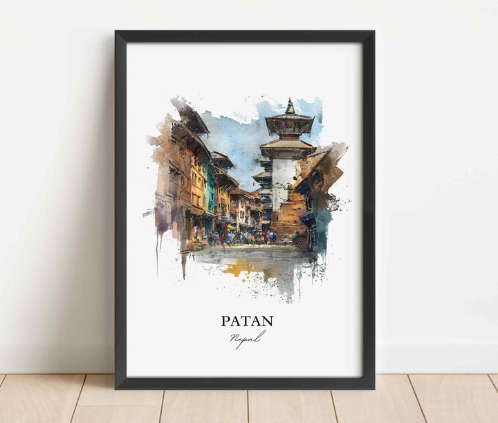 Patan, Nepal – Watercolor Art Print
