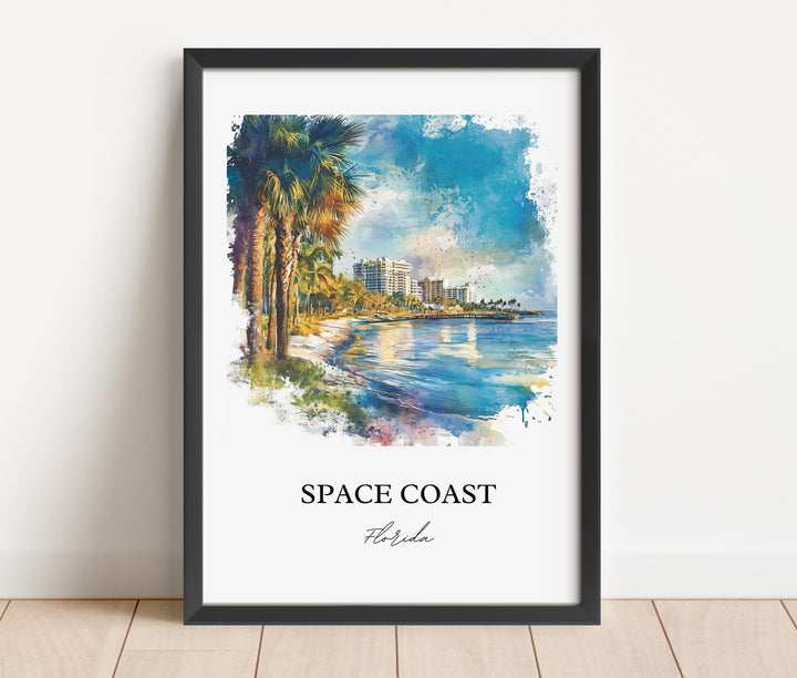 Space Coast, FL, USA – Watercolor Art Print